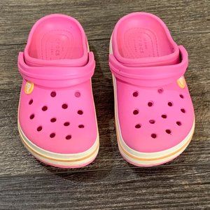Crocs Crocband, Kids Size 12, Pink and Orange